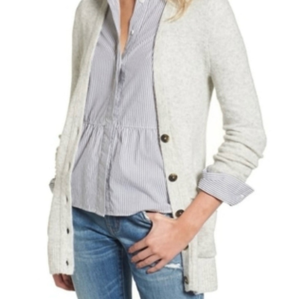 Madewell Wallace preppy academia coastal grandma mohair blend cardigan sweater S